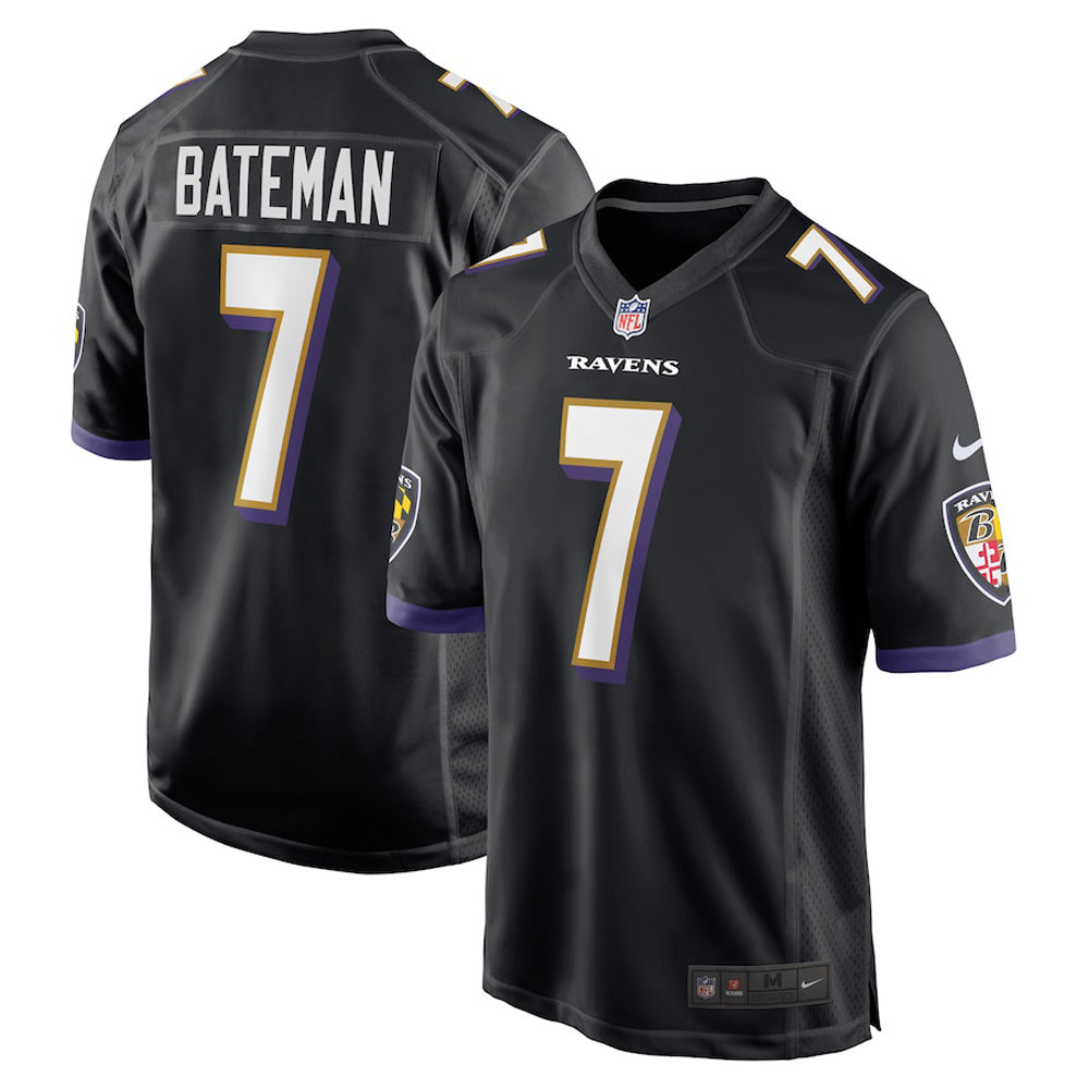 Youth Baltimore Ravens Rashod Bateman Game Jersey - Black
